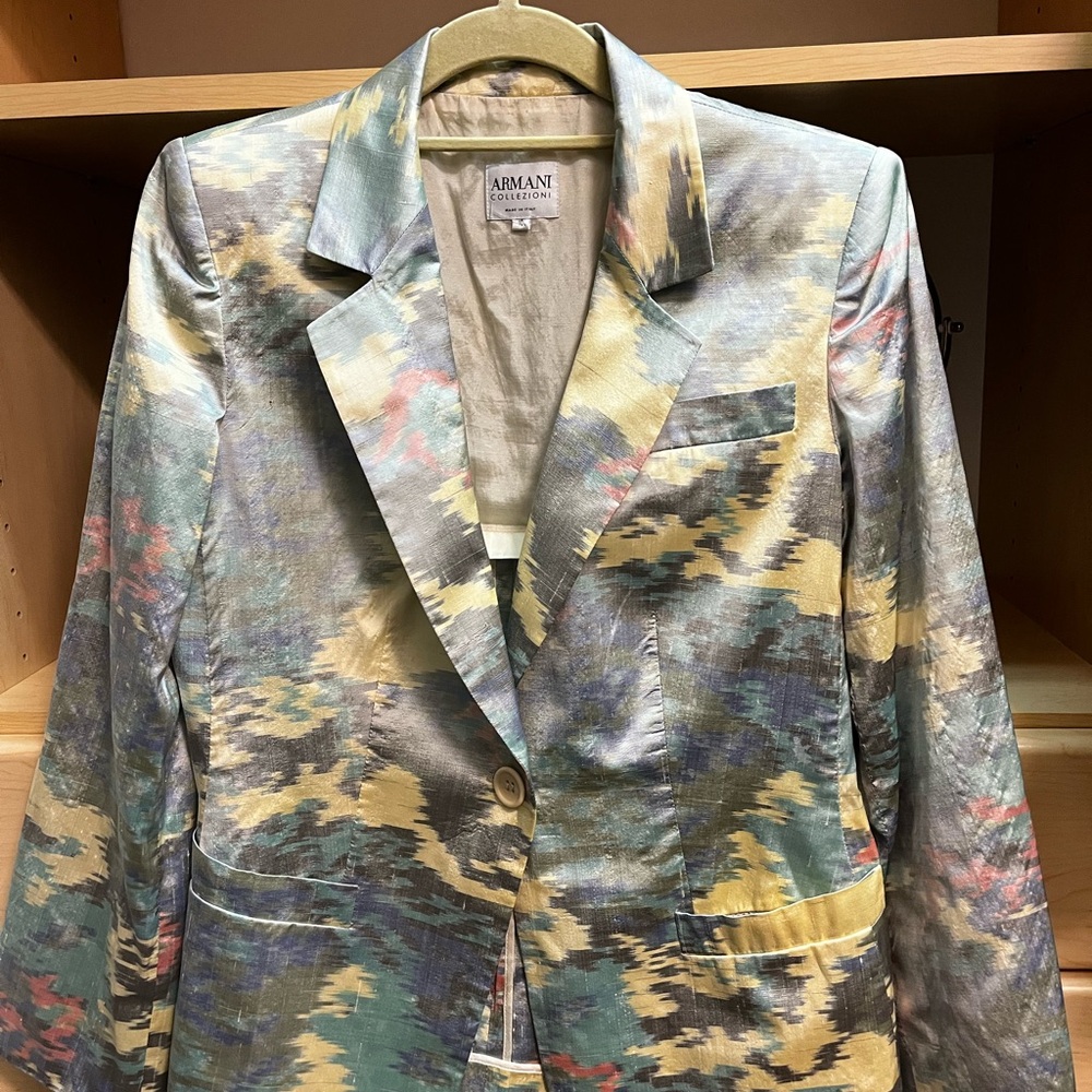 Giorgio Armani Collezioni Women's Abstract Pattern Ikat vintage Jacket